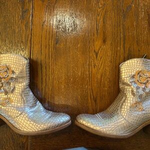 Evelina Embroidered Ankle Boots by Marco Delli